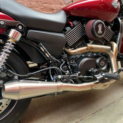 ストリート750 2-1フルエキゾーストマフラー リバースコーンタイプ (ステンレス) Stealth Pipes