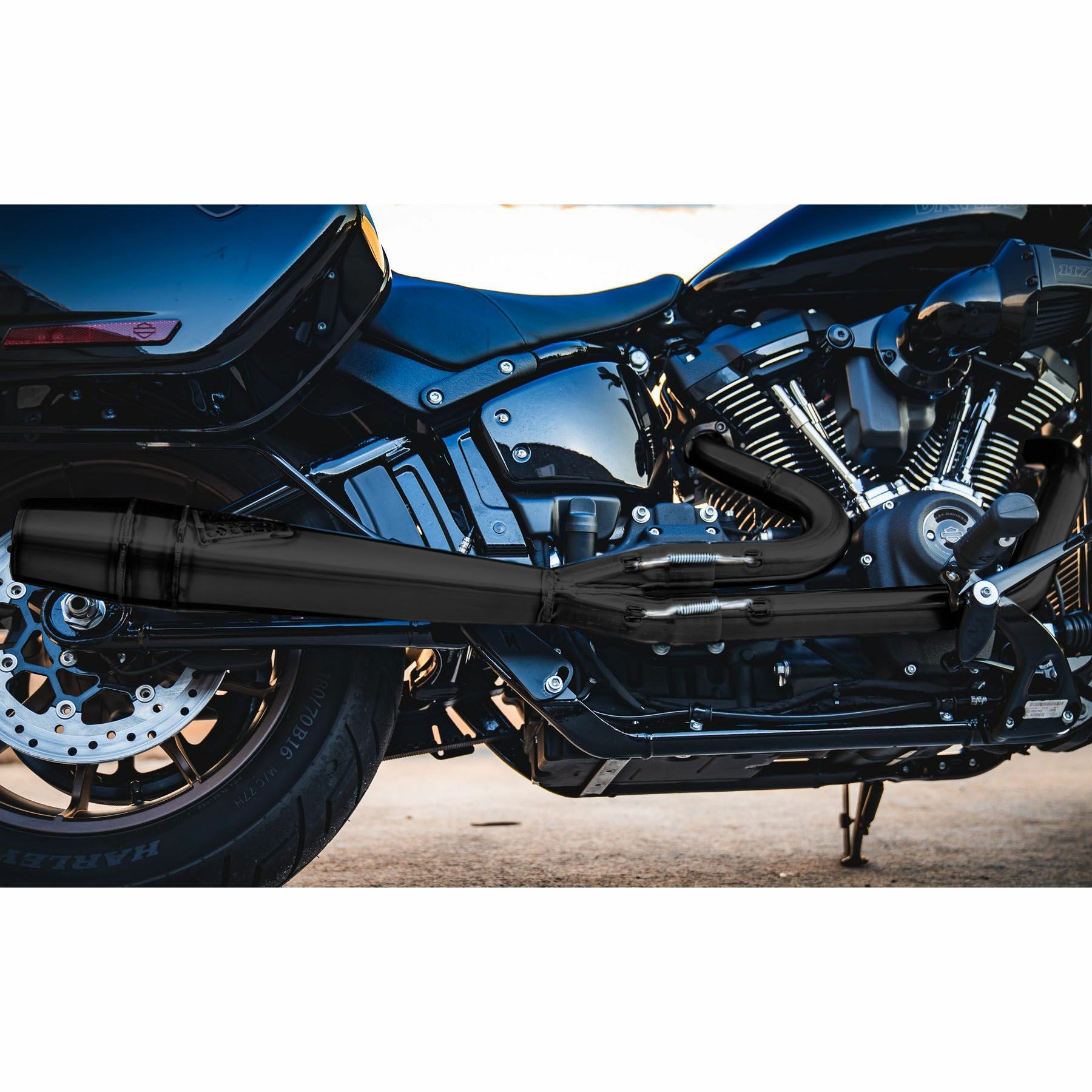 2017以前 ソフテイル ミッドレングス・2in1フルエキゾーストマフラー (ブラック) SAWICKI3