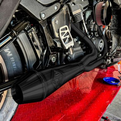 M8 ソフテイル ビッグボア フルエキゾーストマフラー (ブラック) SP Concepts