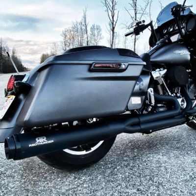 M8ツーリング 2-1 フルエキゾーストマフラー (ブラック) Red Thunder