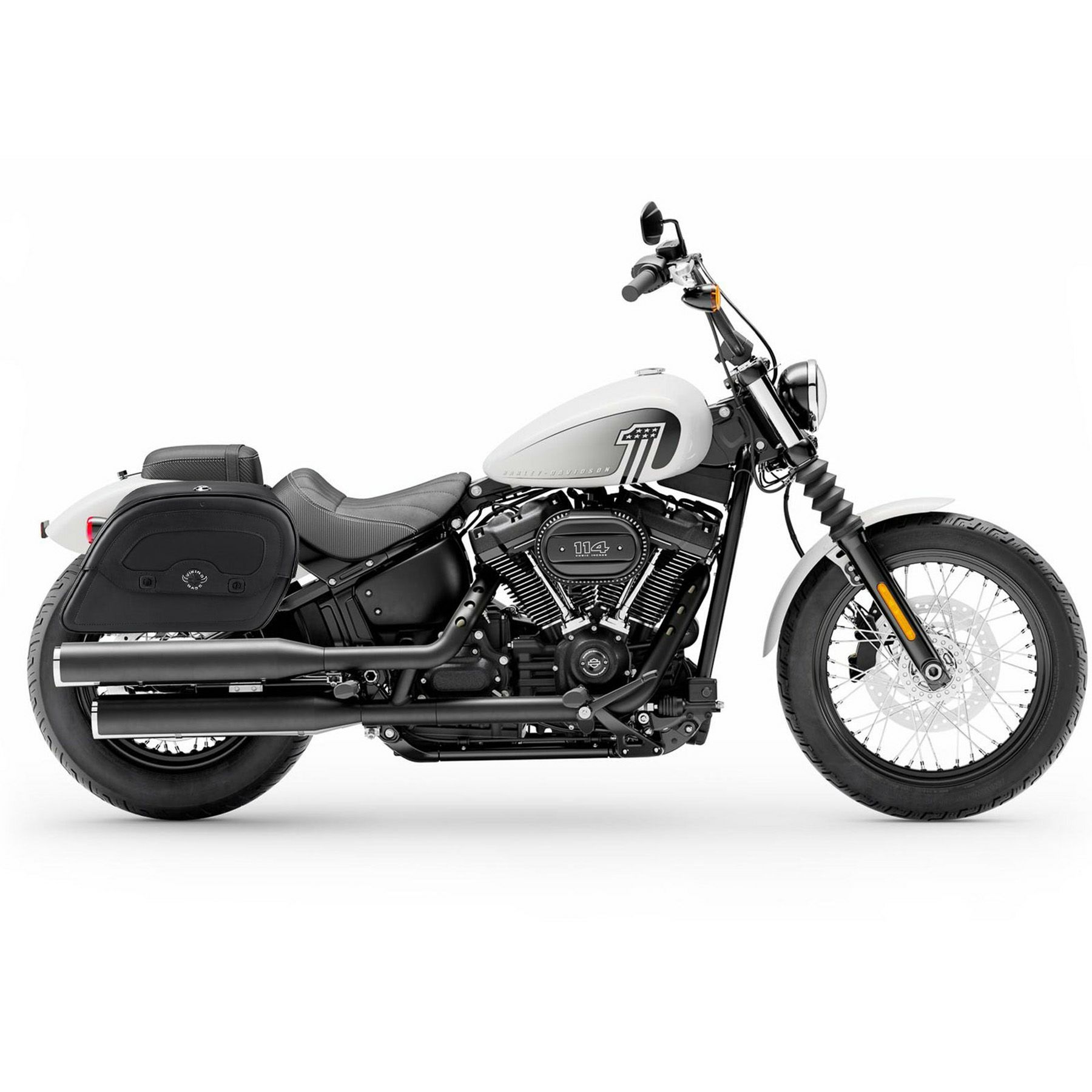 M8 ストリートボブ、スタンダード Warrior 28L クイックマウント・ミディアムサドルバッグ Viking Bags2