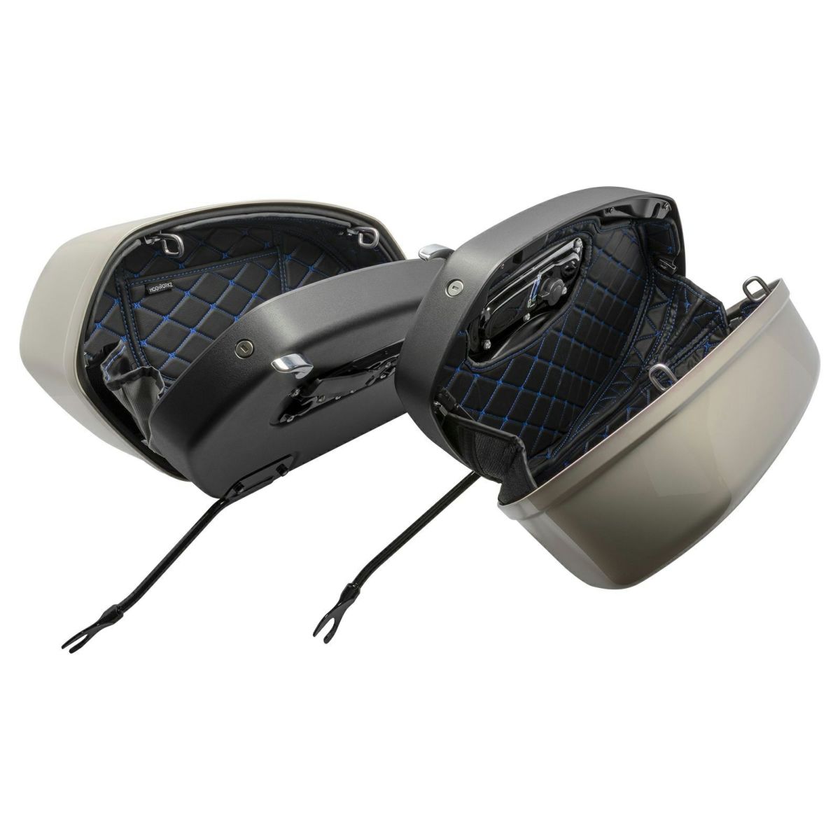 M8 ローライダーST、エルディアブロ、スポーツグライド用 サドルバッグライナー (ブラック/カラーステッチ) Hog Workz6