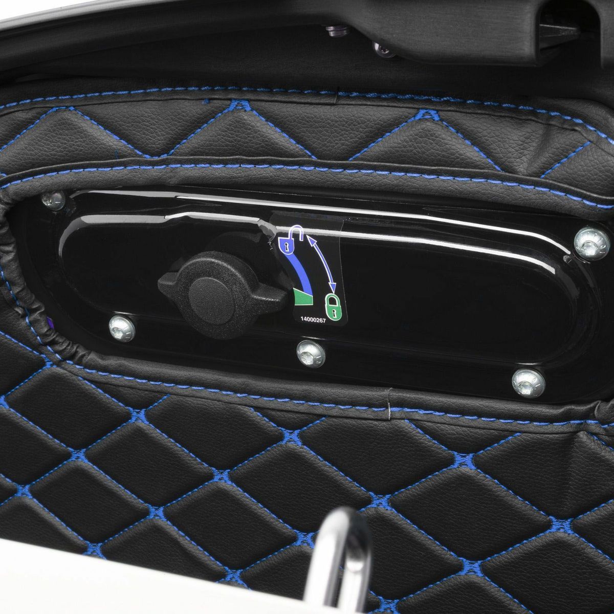 M8 ローライダーST、エルディアブロ、スポーツグライド用 サドルバッグライナー (ブラック/カラーステッチ) Hog Workz8