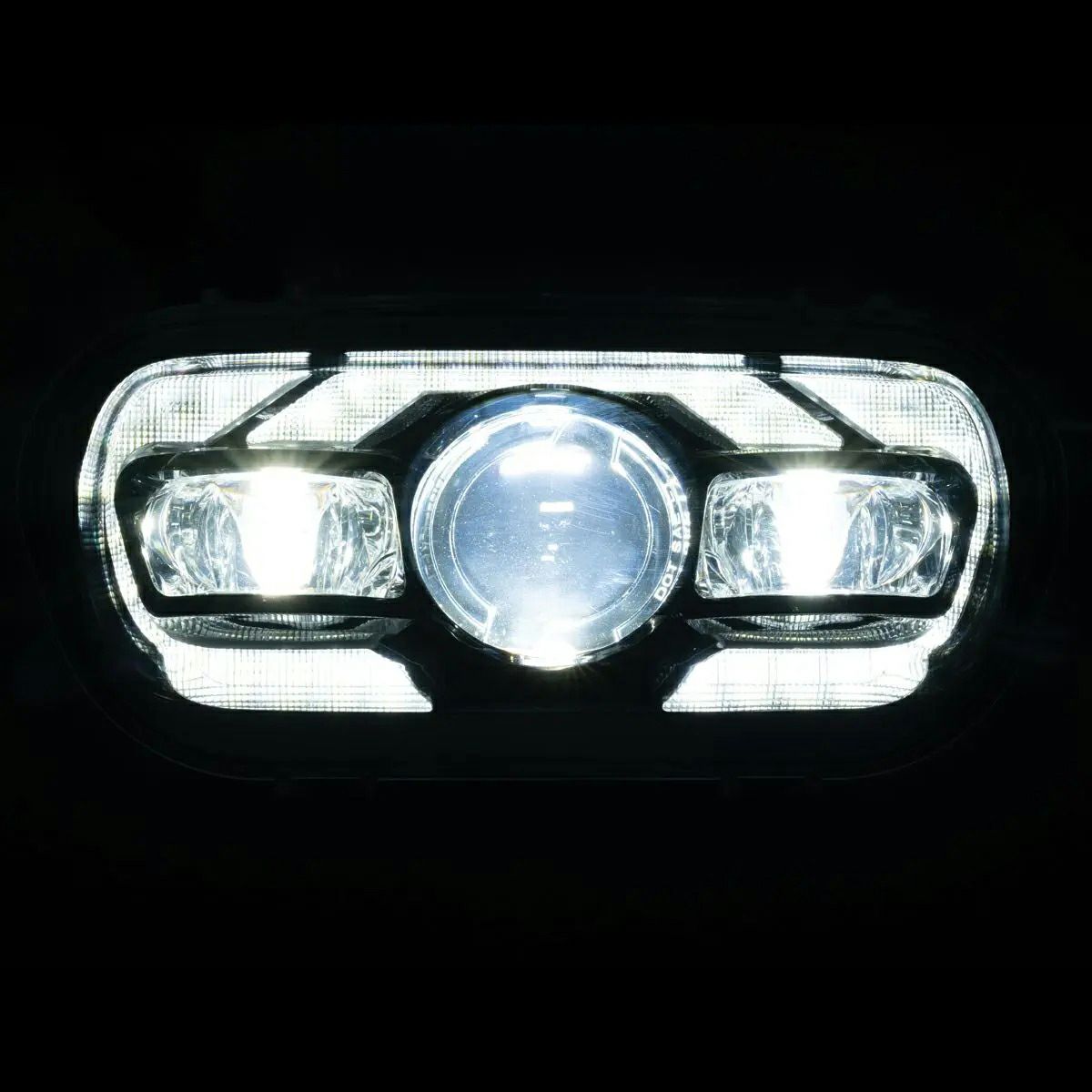 M8 ファットボブ用 LEDヘッドライト (ブラック) Hog Workz8