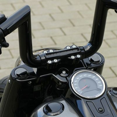 M8 ファットボーイ Atlas Wide ファットハンドルバー用 ライザー (グロスブラック) Thunderbike