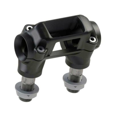 M8 ストリートボブ、ブレイクアウト、スタンダード Atlas ファットハンドルバー用 デジタルメーターマウント付ライザー (マットブラック) Thunderbike