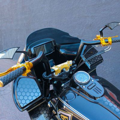 2024以降 ロードグライド 1.25インチ モンキーSPORTハンドルバー (ブラック) Paul Yaffe