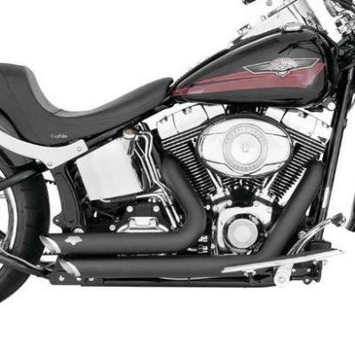 【SALE】バンス＆ハインズ （VANCE&HINES）  Shortshots Staggered ブラック ソフテイル