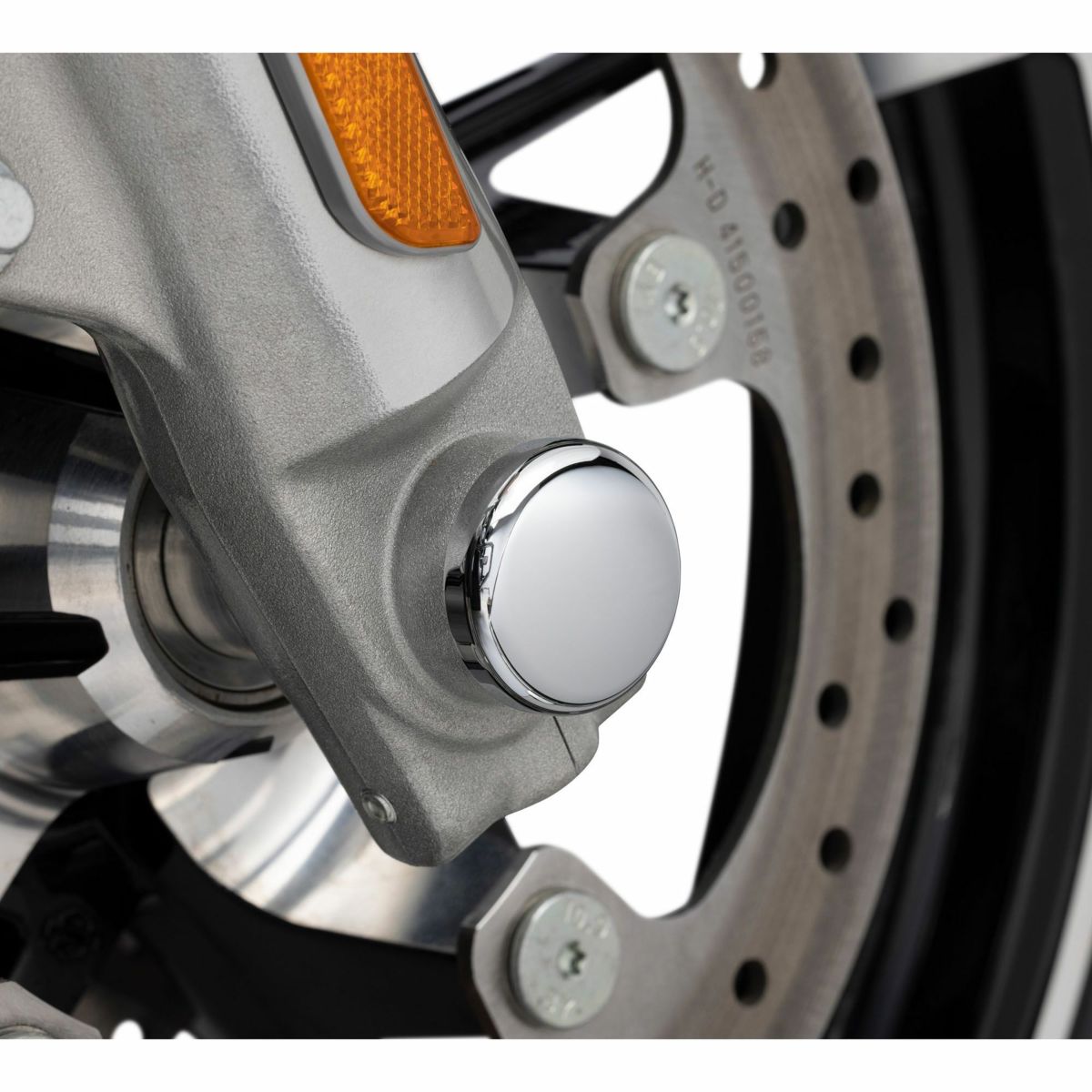 2024以降 ロードグライド、ストリートグライド フロントアクスルナットカバー (クローム)3