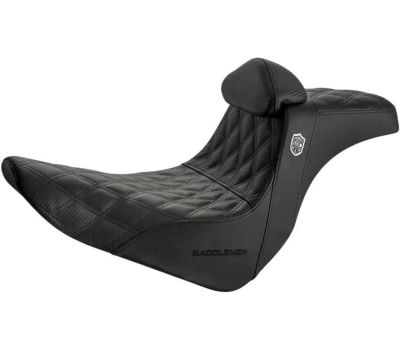 M8 ローライダー/S/ST、スポーツグライド SDC パフォーマンスグリッパーシート バックレスト付 (グレーLSステッチ) Saddlemen