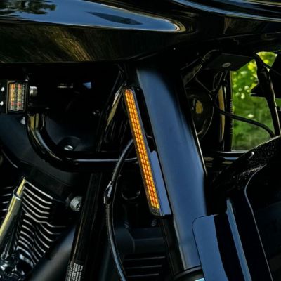 ローライダーST、エルディアブロ LEDフロントフォークライト (スモーク) Custom Dynamics