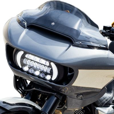 2015～2023 ロードグライド Sharktooth ターンシグナル付LEDヘッドライト (ブラック/クローム) Letric Lighting