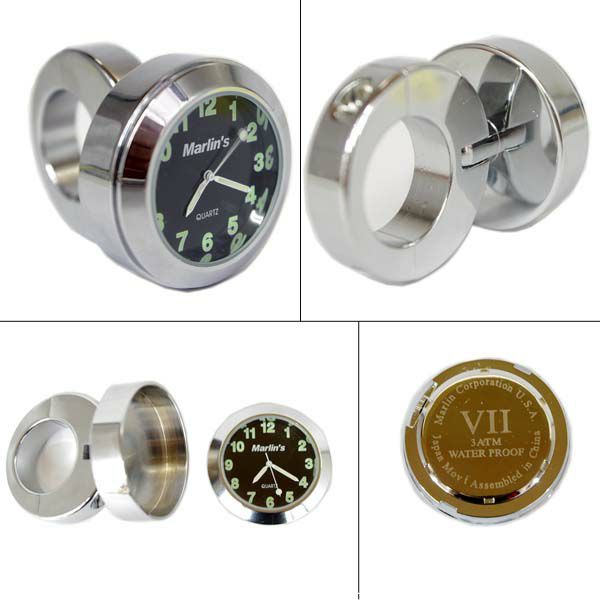 Marlin's 防水時計ハンドルバーマウント・ブラックフェイス-02