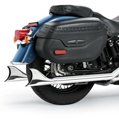 ハーレー M8 ソフテイル フルエキゾーストマフラー TUCK & UNDER TRUE-DUAL シャークテール 33インチ クローム フリーダム パフォーマンス