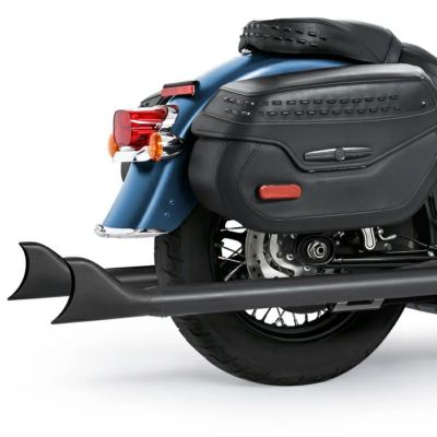 ハーレー M8 ソフテイル フルエキゾーストマフラー TUCK & UNDER TRUE-DUAL シャークテール 39インチ ブラック フリーダム パフォーマンス
