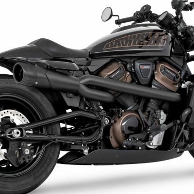Freedom Performance ショーティーハイマウント 2-1フルエキゾーストマフラー フルーテッド (ブラック/ブラック)