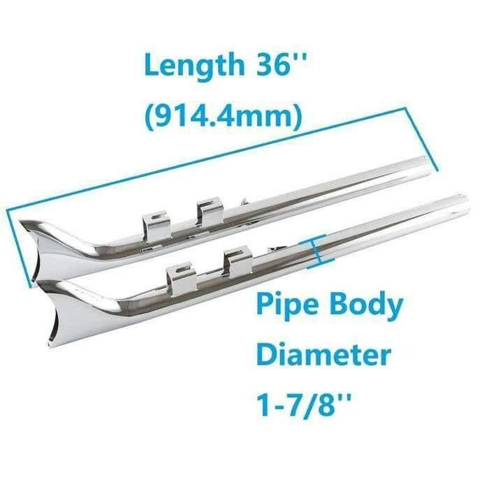 1995～2016 ツーリング フィッシュテール 36インチ スリップオンマフラー (クローム) シャークロード3