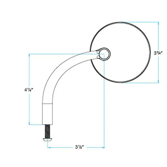 ハーレー ラウンドミラー 左右共通 (ブラック) ビルトウェル2