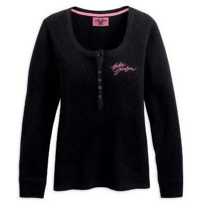 Women's Pink Label Waffle-Knit Henley-01