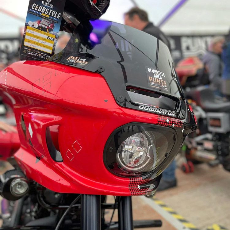 ローライダーST、エルディアブロ FXRTスタイル・ヘッドライトレンズ ドミネーター2