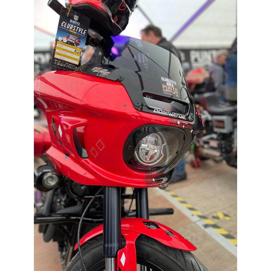 ローライダーST、エルディアブロ FXRTスタイル・ヘッドライトレンズ ドミネーター7