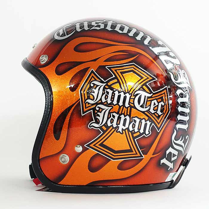 逸品モノシリーズ New Cross ジェットヘルメット ラメベース オレンジ 72JAM