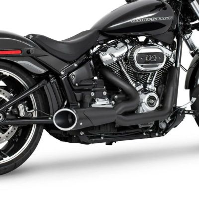 ハーレー M8 ソフテイル フルエキゾーストマフラー 2-INTO-1 ショーティー BUNDLE ブラック コンバット コントラストカット フリーダム パフォーマンス
