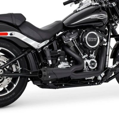 ハーレー M8 ソフテイル フルエキゾーストマフラー 2-INTO-1 ショーティー BUNDLE ブラック アメリカン アウトロー ブラック フリーダム パフォーマンス