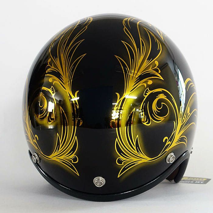 逸品モノシリーズ リーフブラック ジェットヘルメット シャドーイエロー 72JAM 4