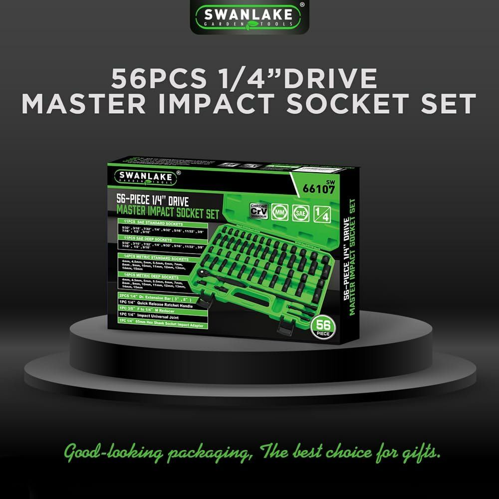 1/4インチドライブソケットレンチ/ソケットセット 56ピース SWANLAKE6