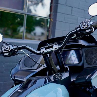 2024以降 ロードグライド、2023以降 CVOロードグライド/ST 10インチ APEXライザー/モトハンドルバーセット (クローム/ポリッシュ) KSTカスタムズ