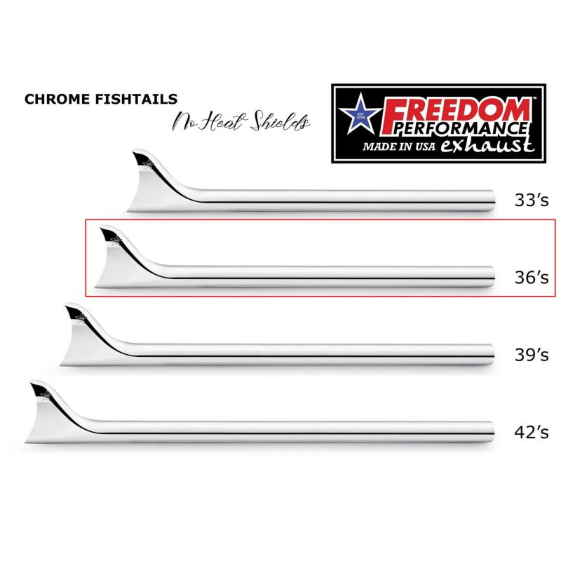 1997以降 ソフテイル フィッシュテールスリップオンマフラー 36インチ (クローム) フリーダムパフォーマンス