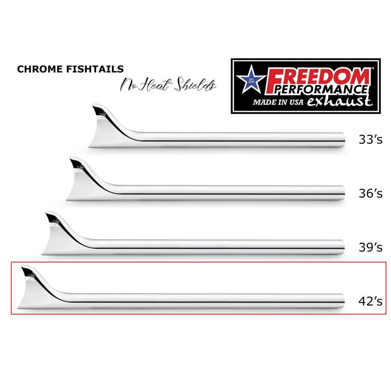 1997以降 ソフテイル フィッシュテールスリップオンマフラー 42インチ (クローム) フリーダムパフォーマンス