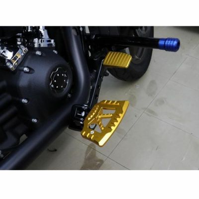 スポーツスターS、ナイトスター、M8ソフテイル アルミ削り出し ミニフットボード (ゴールド) SPEEDRA