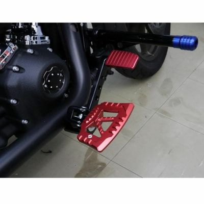 スポーツスターS、ナイトスター、M8ソフテイル アルミ削り出し ミニフットボード (レッド) SPEEDRA