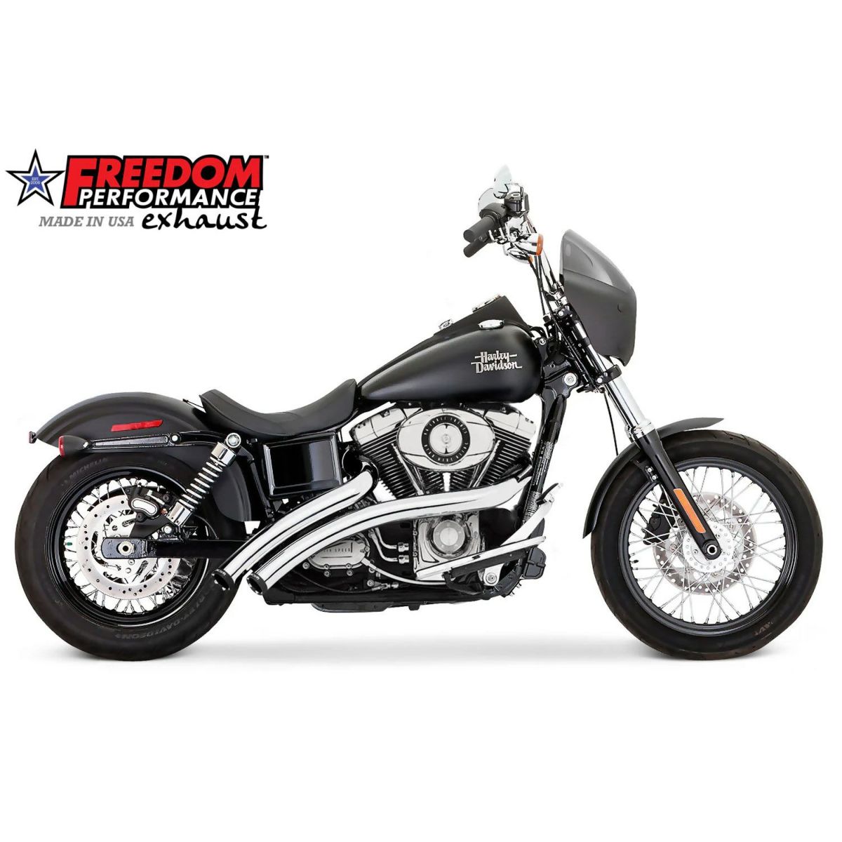 2006～2017 ダイナ ラジカルラディウス フルエキゾーストマフラー ストレート (クローム/コントラスト) フリーダム1