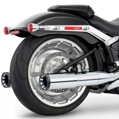 M8ソフテイル トゥルーデュアルエキゾースト用 4.5インチ ツーステップ・スリップオンマフラー ストレート (クローム/コントラスト) フリーダムパフォーマンス