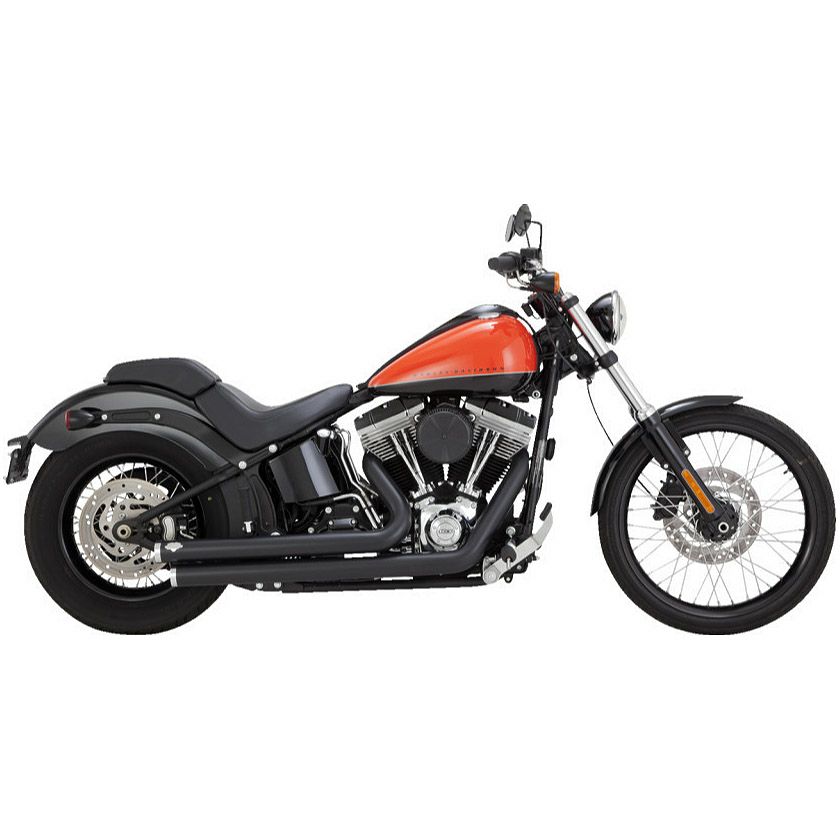 1986～2009 ソフテイル ビッグショットスタガード フルエキゾーストマフラー (ブラック) バンスアンドハインズ2