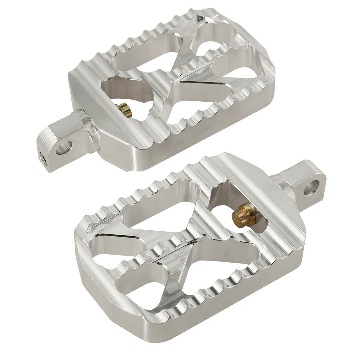 スポーツスター、ダイナ、ソフテイル、ツーリング ベアクロウ フットペグ （シルバー) ジョーカーマシン1