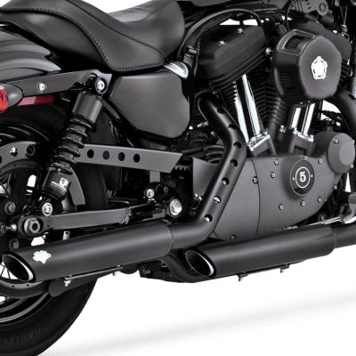 バンス＆ハインズ （VANCE&HINES）  ツインスラッシュ スリップオン・マフラー ブラック スポーツスター