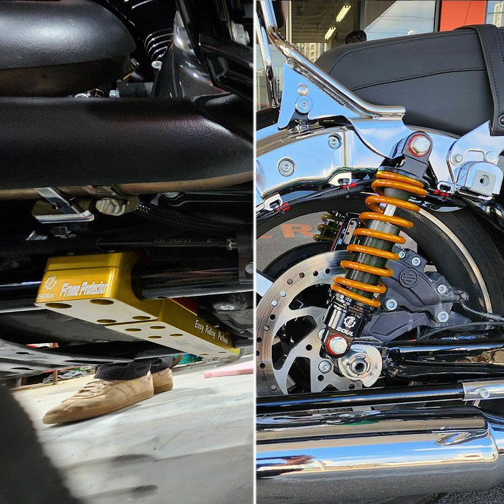 1999以降 ツーリング ローダウンサスペンション フレームプロテクター セット ゴールド SOUL