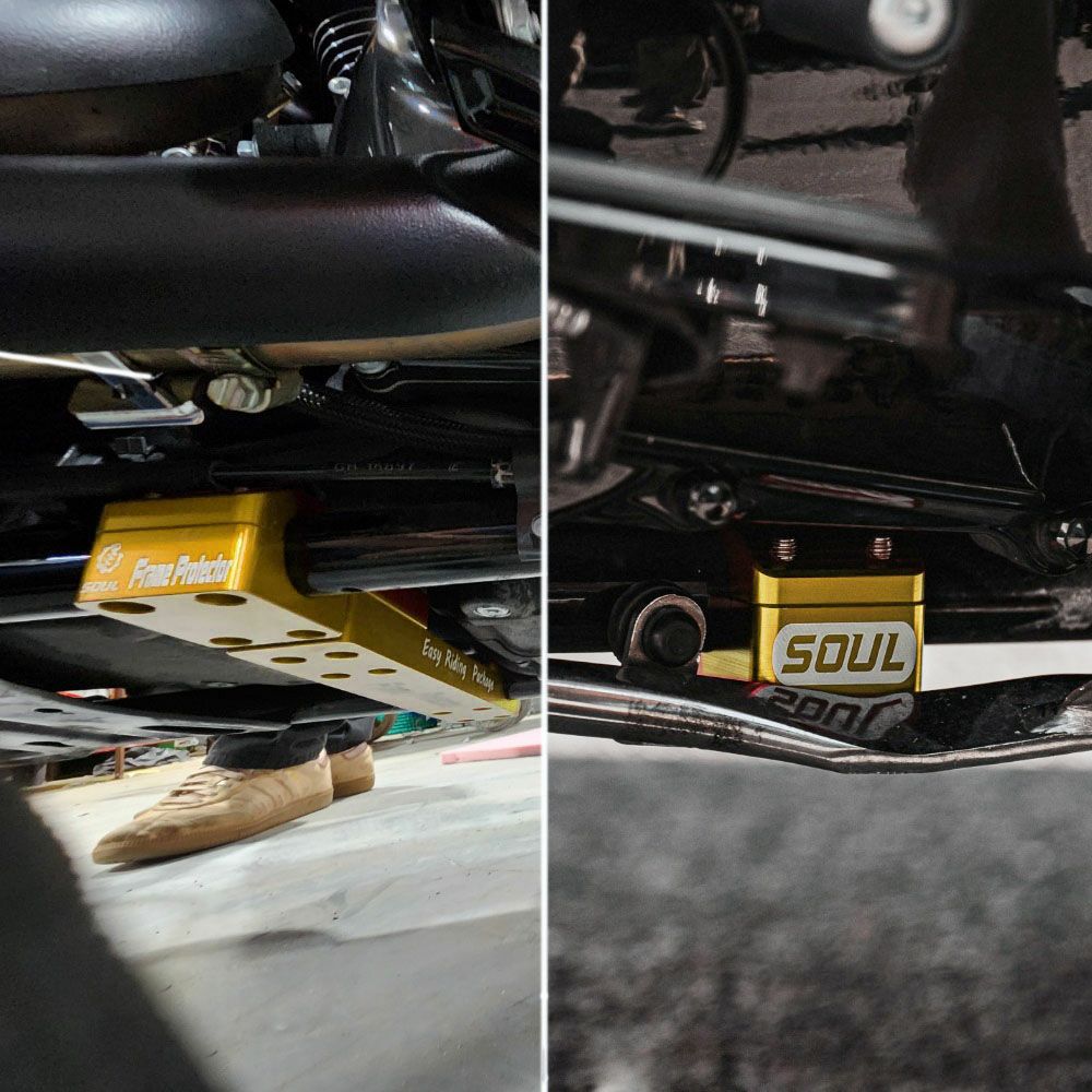 1999以降 ツーリング ローダウンサスペンション フレームプロテクター セット ゴールド SOUL 4