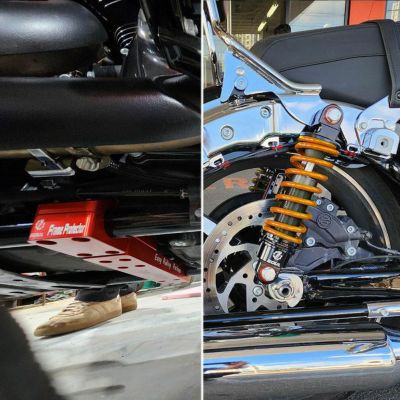 1999以降 ツーリング ローダウンサスペンション フレームプロテクター セット レッド SOUL