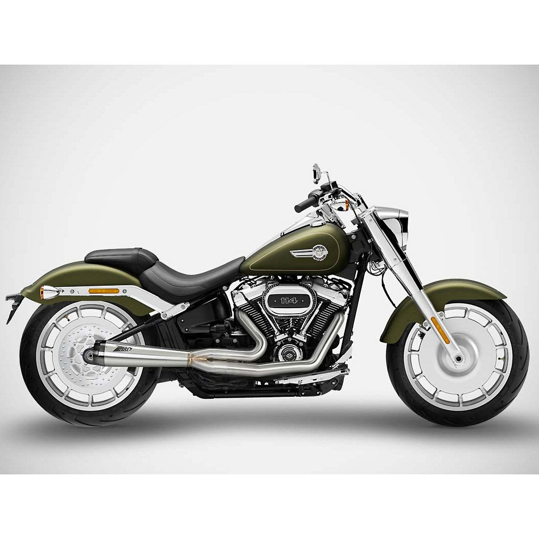 M8ソフテイル ブレイクアウト、ファットボーイ 2-1 フルエキゾーストマフラー (ステンレス) ザード2