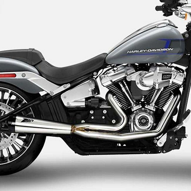 M8ソフテイル ブレイクアウト、ファットボーイ 2-1 フルエキゾーストマフラー (ポリッシュ) ザード