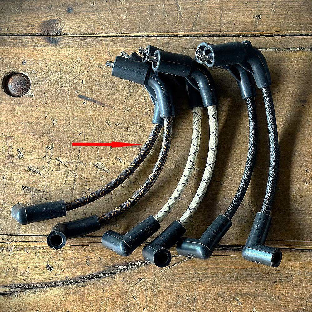 スポーツスター 布巻きスパークプラグコード (ブラック/オレンジ) INFINITY1