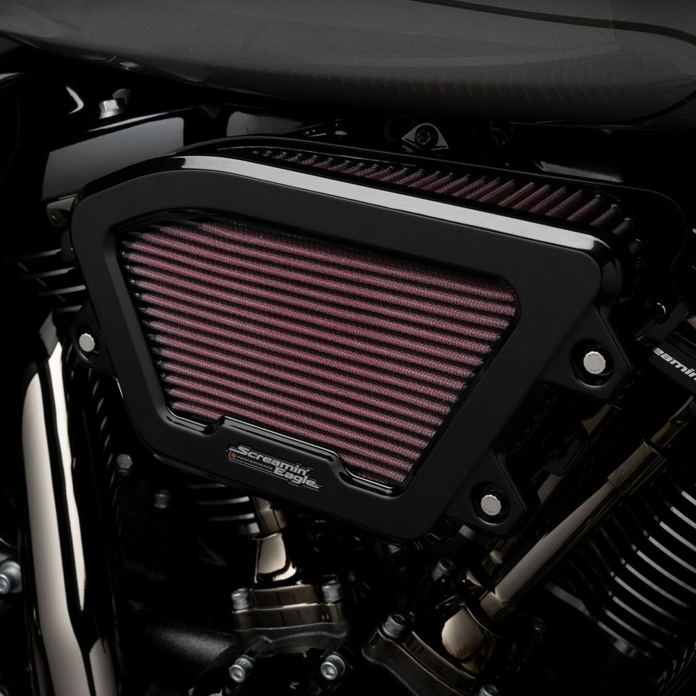 Screamin Eagle エクストリームウェッジ・ハイフローエアクリーナー (ブラック) 【CVOロードグライド/ストリートグライド】