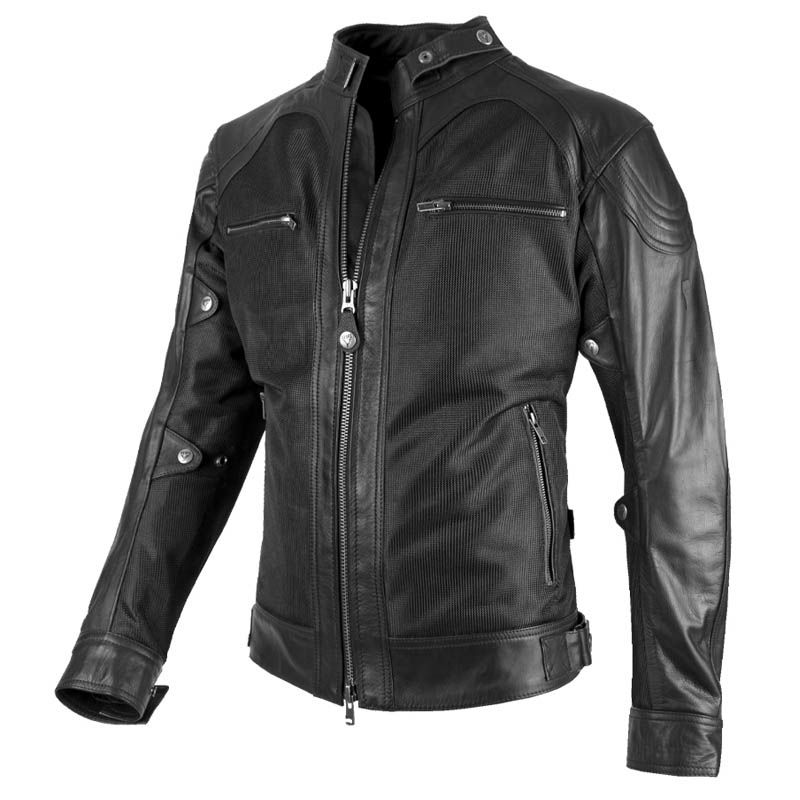 SAHARA MAN レザーメッシュ バイクジャケット ブラック By City