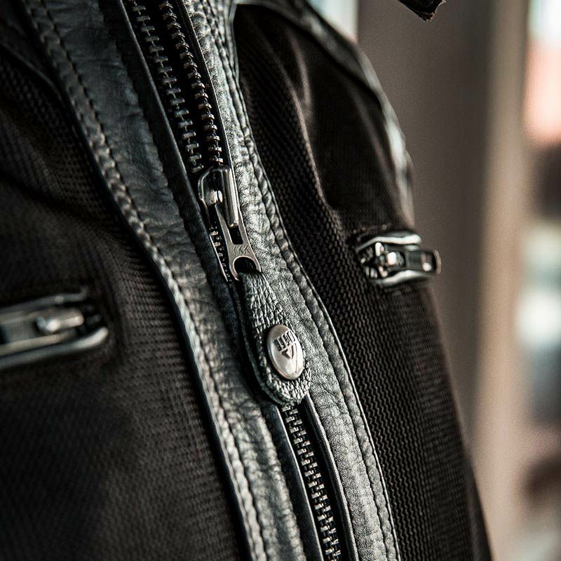 SAHARA MAN レザーメッシュ バイクジャケット ブラック By City 3