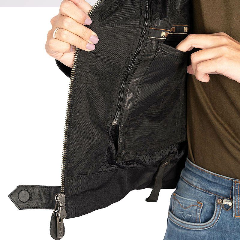 SAHARA MAN レザーメッシュ バイクジャケット ブラック By City 5